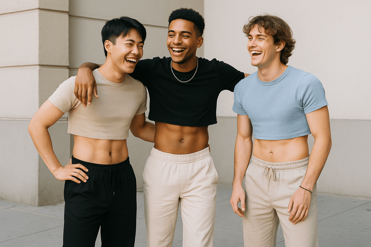 Crop Tops für Männer? Ein Thema, das genauso polarisiert wie Socken in Sandalen